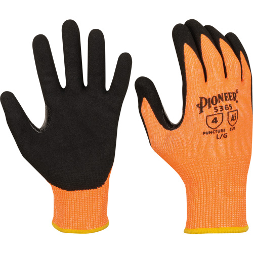 Gants r&eacute;sistants &agrave; la coupe compatibles avec les &eacute;crans tactiles, Taille Petit, Calibre 13, Rev&ecirc;tement Nitrile, Enveloppe en Polyester/PEHP, ASTM ANSI niveau A5 Ontario Packaging