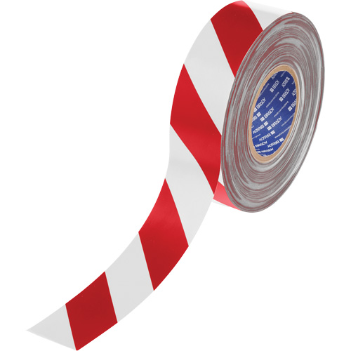 ToughStripe&reg; Max Floor Marking Tape, 2" x 100', Polyester, Red and White Ontario Packaging