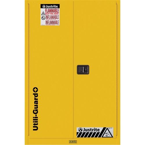 Utili-Guard+ Flammable Safety Cabinet, 90 Gal., 2 Door, 43" W x 65" H x 37" D Ontario Packaging