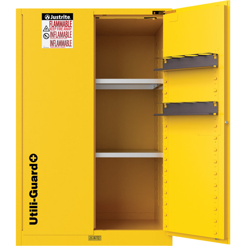 Utili-Guard+ Flammable Safety Cabinet, 90 Gal., 2 Door, 43" W x 65" H x 37" D Ontario Packaging