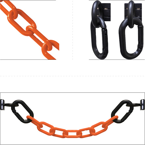 Ensemble de barri&egrave;re &agrave; chaîne magn&eacute;tique pour l'entrep&ocirc;t, Orange Ontario Packaging