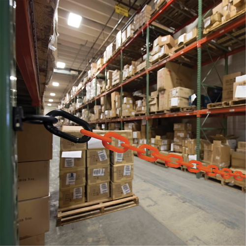 Ensemble de barri&egrave;re &agrave; chaîne magn&eacute;tique pour l'entrep&ocirc;t, Orange Ontario Packaging