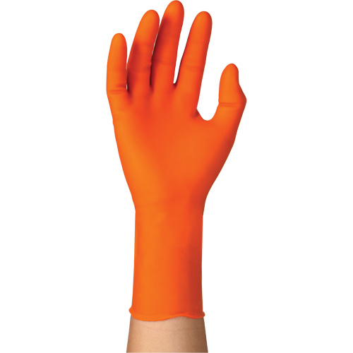 Gants jetables TOUCHNTUFF 93-800, 6,5/7, Latex/N&eacute;opr&egrave;ne/Nitrile, 23,6-mils, Sans poudre, Orange Ontario Packaging