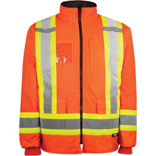 High-Visibility 7-in-1 Jacket, Polyester, High Visibility Orange, Large Ontario Packaging