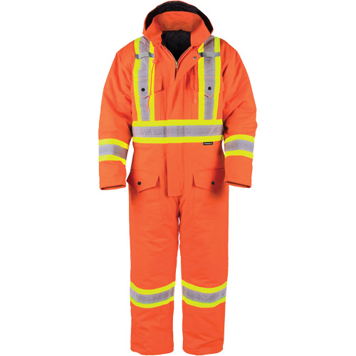 Salopette en canevas doubl&eacute;e haute visibilit&eacute;, 2T-Grand, Orange haute visibilit&eacute; Ontario Packaging
