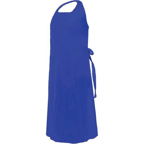 Tablier CoverMe avec encolure d&eacute;coup&eacute;e, Polyur&eacute;thane, 45" lo x 35" la, Bleu Ontario Packaging