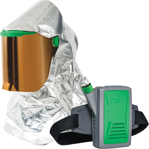 Respirateur &agrave; chaleur radiante Z-Link avec souffleur & montage &agrave; la ceinture, Respirateur &agrave; masque/Capuchon & visi&egrave;re, Pile Lithium-ion Ontario Packaging
