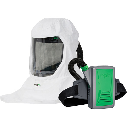 Respirateur T-Link avec casquette, tube de respiration, montage &agrave; la ceinture & APR motoris&eacute; PX5, Cagoule ample & visi&egrave;re, Pile Lithium-ion Ontario Packaging