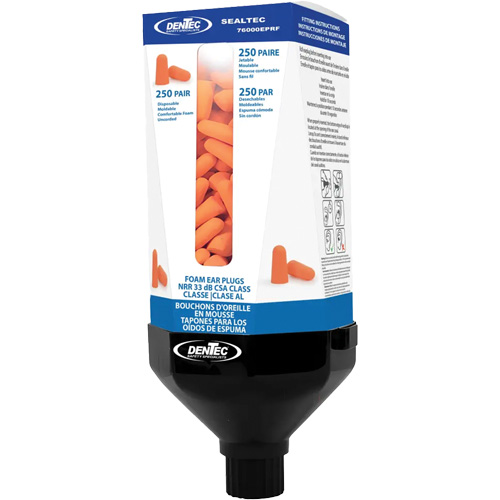 SEALTEC33 Foam Earplug Wall Dispenser Kit with Uncorded Earplugs Ontario Packaging