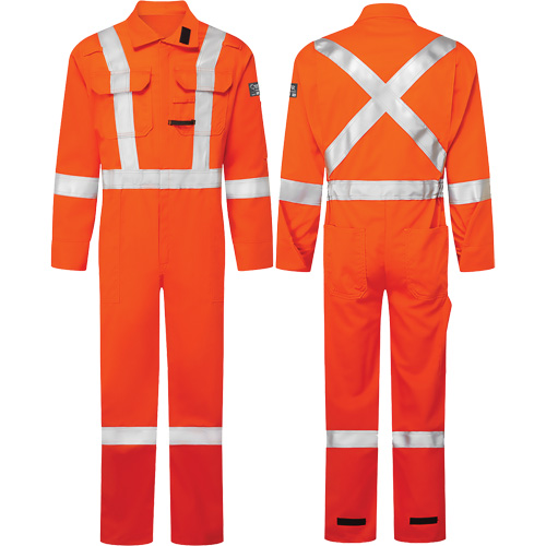 Avenger 7 oz. Coveralls, Size 46 Tall, High-Visibility Orange Ontario Packaging