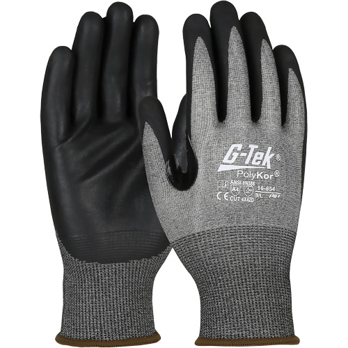 G-Tek&reg; Cut-Resistant Gloves with Touchscreen Capability, Size 2X-Large, 18 Gauge, Foam Nitrile Coated, PolyKor&reg; Shell, ASTM ANSI Level A4/EN 388 Level D Ontario Packaging