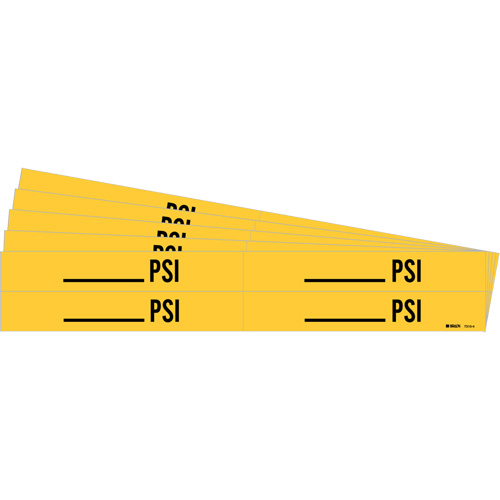 Marqueurs de tuyau avec espace vierge suivi de PSI, Autocollant, 1-1/8" h x 7" la, Noir sur jaune Ontario Packaging