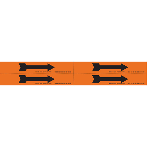 Arrow Pipe Markers, Self-Adhesive, 1-1/8" H x 7" W, Black on Orange Ontario Packaging