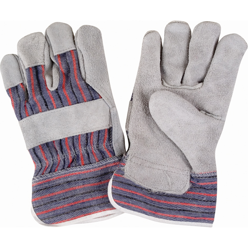 Rugged Fitters Gloves, Large, Split Cowhide Palm, Cotton Inner Lining Ontario Packaging