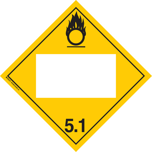 Oxidizer TDG Placard, Adhesive Vinyl Ontario Packaging