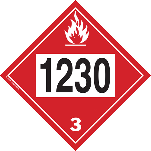 Plaque-&eacute;tiquette TMD 1230 pour m&eacute;thanol, Plastique Ontario Packaging