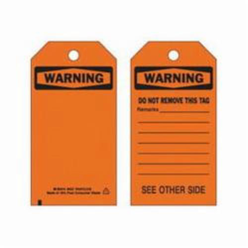 Self-Laminating Safety Tags, Polyester, 3" W x 5-3/4" H, English Ontario Packaging