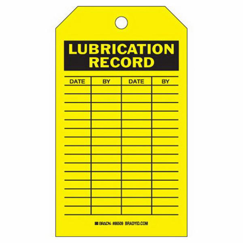 &eacute;tiquettes registres de lubrifications, Polyester, 4" la x 7" h, Anglais Ontario Packaging