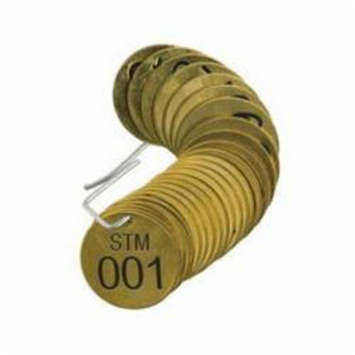 &eacute;tiquettes num&eacute;rot&eacute;es pour vannes STM, # 001-025, Laiton, 1,5" dia. Ontario Packaging