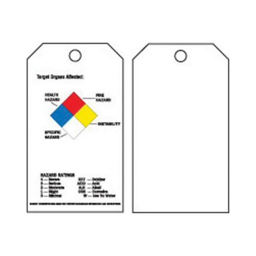 Right-To-Know Tags, Polyester, 3" W x 5-3/4" H, English Ontario Packaging