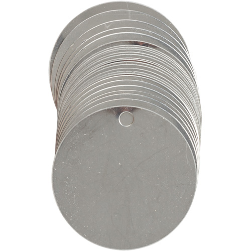 Blank Write-On Valve Tags, Stainless Steel, 2" dia Ontario Packaging