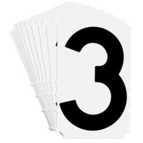 Quick-Align&reg; Individual Gothic Number and Letter Labels, 3, 4" H, Black Ontario Packaging