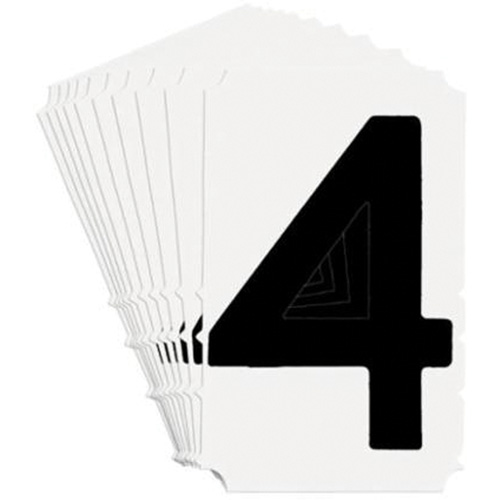 Quick-Align&reg; Individual Gothic Number and Letter Labels, 4, 4" H, Black Ontario Packaging