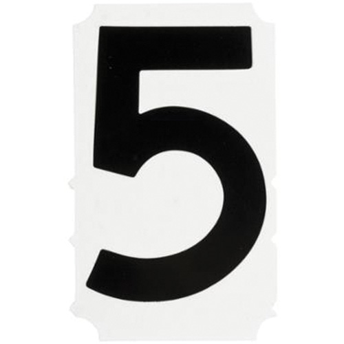 Quick-Align&reg; Individual Gothic Number and Letter Labels, 5, 4" H, Black Ontario Packaging