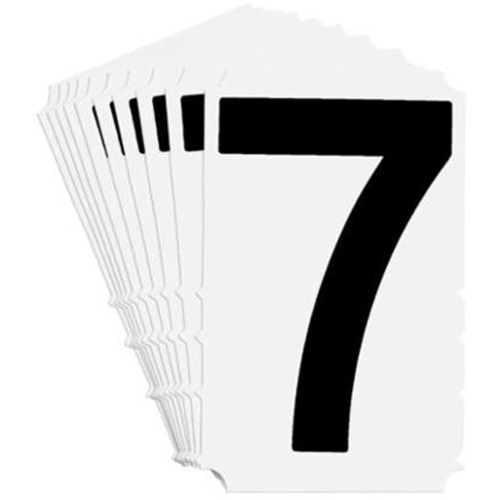 Quick-Align&reg; Individual Gothic Number & Letter Labels, 7, 4" H, Black on White Ontario Packaging