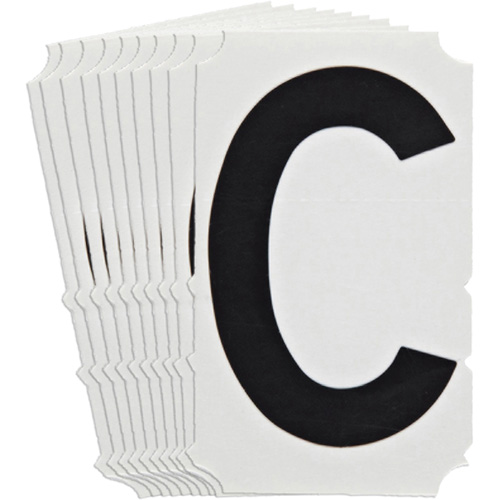 Quick-Align&reg; Individual Gothic Number and Letter Labels, C, 4" H, Black Ontario Packaging