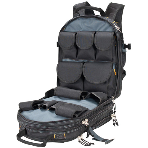 Sacs &agrave; dos pour outils &agrave; 75 pochettes, 13" lo x 17-1/2" la, Noir, Nylon Ontario Packaging