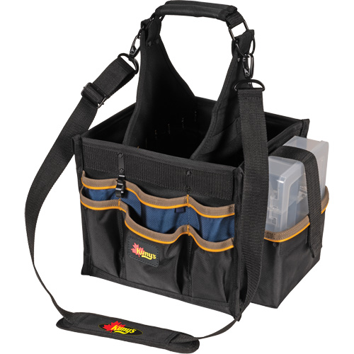 Large Electrical & Maintenance Tool Carrier, Polyester, 23 Pockets, Black Ontario Packaging