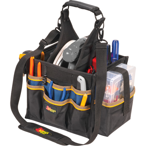 Large Electrical & Maintenance Tool Carrier, Polyester, 23 Pockets, Black Ontario Packaging