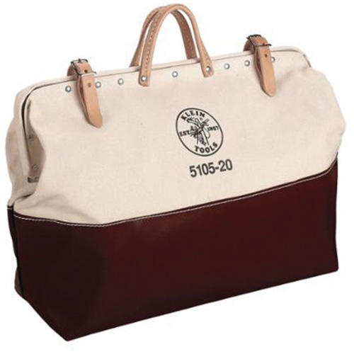 20" Heavy-Duty High-Bottom Tool Bag, Canvas, 1 Pockets, Natural Ontario Packaging