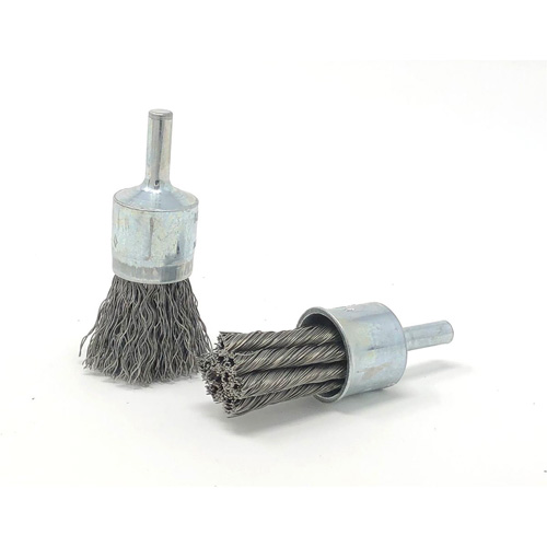 Crimped Wire End Brush, 3/4" Dia., 0.014" Wire Dia., 1/4" Shank Ontario Packaging