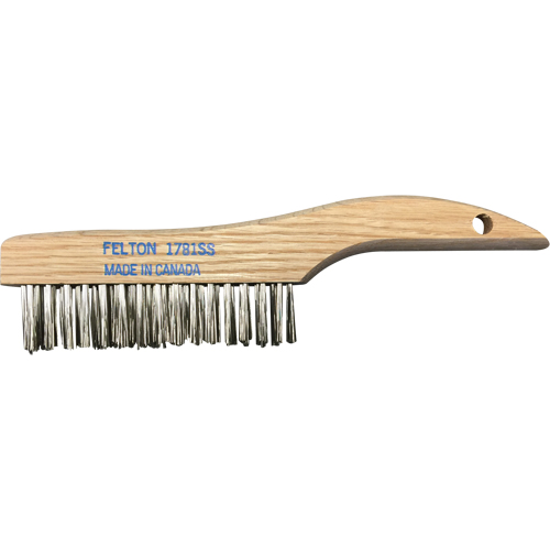 Shoe Handle Scratch Brushes, Stainless Steel, 4 x 16 Wire Rows, 10" Long Ontario Packaging
