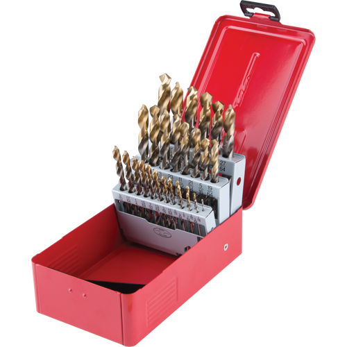 Jeu de forets courts, 29 morceaux, Acier rapide Ontario Packaging