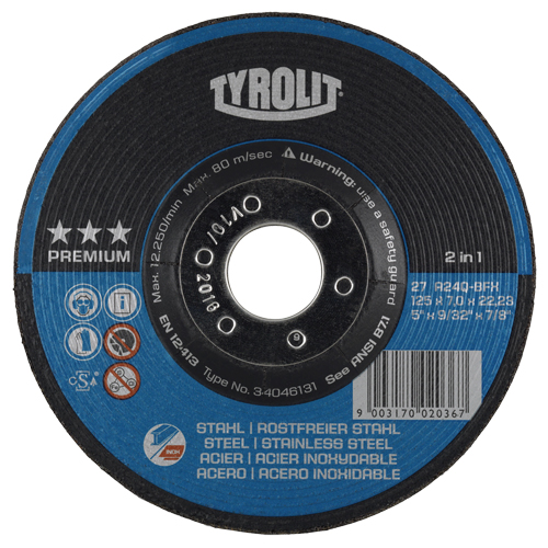 Grinding Wheel, 6" x 9/32", 7/8" Arbor, Type 27 Ontario Packaging