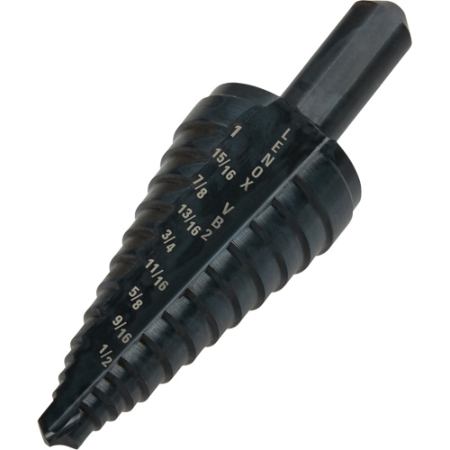 #2 Step Drill Bit, 1/8" - 1" , 1/16" Increments, High Speed Steel Ontario Packaging
