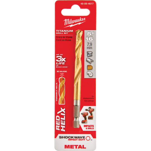 Foret Shockwave, 5/16", Titane, Cannelure 2-39/64", Pointe de 135° Ontario Packaging