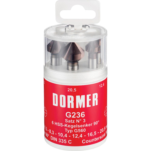 90° Countersink Set, 6 Pieces Ontario Packaging