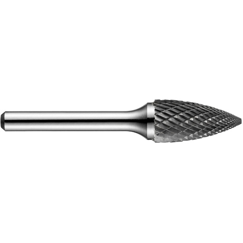 Pointed Tree Rotary Burr, SG-50DC, 1/2" Dia., 1/4" Shank, 1" Depth of Cut Ontario Packaging