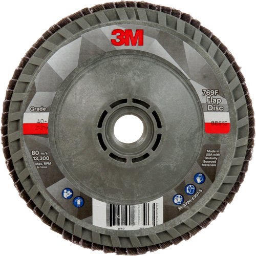 Disque &agrave; lamelles &agrave; changement rapide 769F, 4-1/2" x 5/8"-11, Type 29, Grain 40+, C&eacute;ramique Ontario Packaging