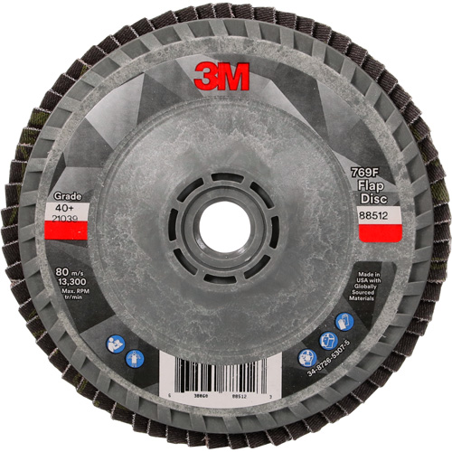 Disque &agrave; lamelles &agrave; changement rapide 769F, 4-1/2" x 5/8"-11, Type 27, Grain 40+, C&eacute;ramique Ontario Packaging
