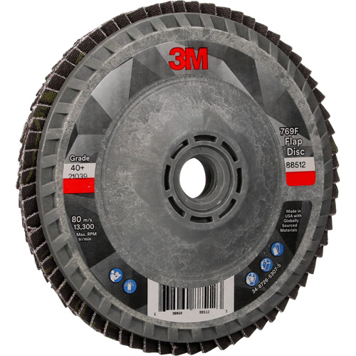 Disque &agrave; lamelles &agrave; changement rapide 769F, 4-1/2" x 5/8"-11, Type 27, Grain 40+, C&eacute;ramique Ontario Packaging