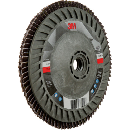 Disque &agrave; lamelles &agrave; changement rapide 769F, 5" x 5/8"-11, Type 27, Grain 60+, C&eacute;ramique Ontario Packaging