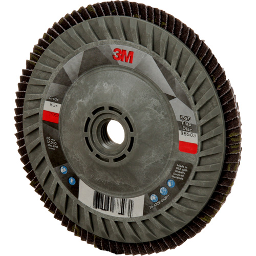 Disque &agrave; lamelles &agrave; changement rapide 769F, 5" x 5/8"-11, Type 27, Grain 80+, C&eacute;ramique Ontario Packaging