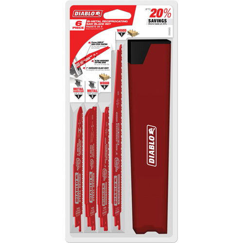 Nail-Embedded Wood & Metal Cutting/Demo Reciprocating Saw Blade Set Ontario Packaging