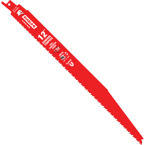 Lame de scie alternative tout usage, Bim&eacute;tal, 8-14 Dents par pouce, 12" lo x 1" la Ontario Packaging