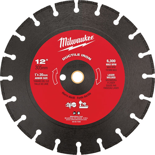 Lame de scie circulaire pour la fonte ductile, 12", Pour Fonte ductile Ontario Packaging